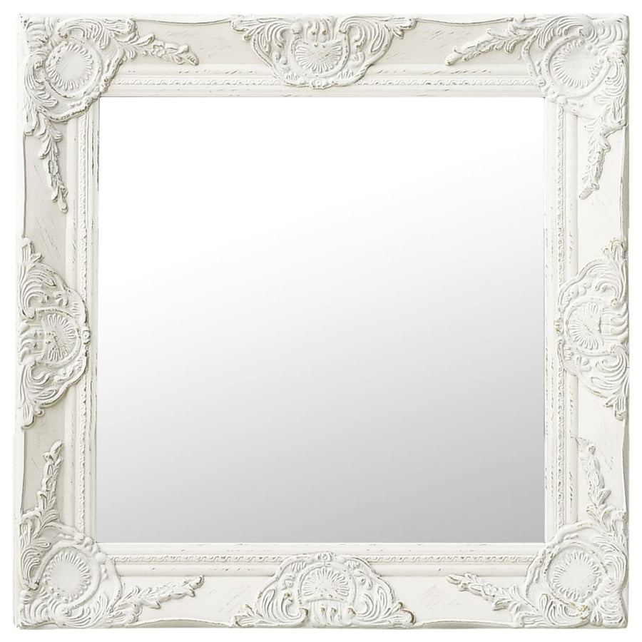 Wandspiegel Barok Stijl 50 x 50 cm Wit