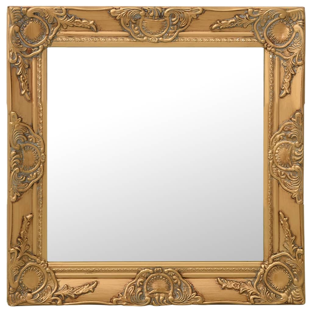 Wandspiegel Barok Stijl Kleurig 50 x 50 cm Goud