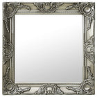 Wandspiegel 50x50 cm zilver barok
