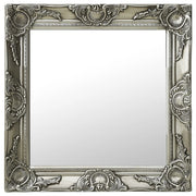 Wandspiegel 50x50 cm zilver barok