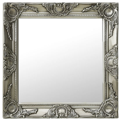 Wandspiegel Barok Stijl Kleurig 50 x 50 cm Zilver