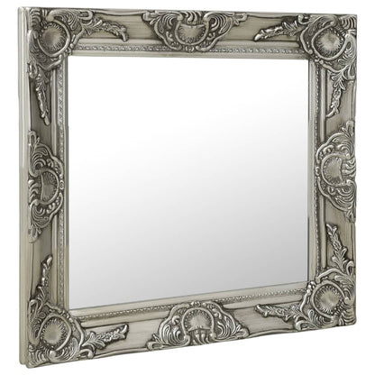 Wandspiegel Barok Stijl Kleurig 50 x 50 cm Zilver