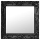 Wall mirror baroque style 50x50 cm black