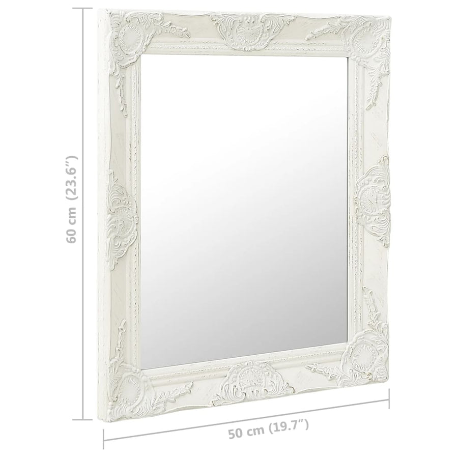 Wandspiegel Barok Stijl 50 x 60 cm Wit