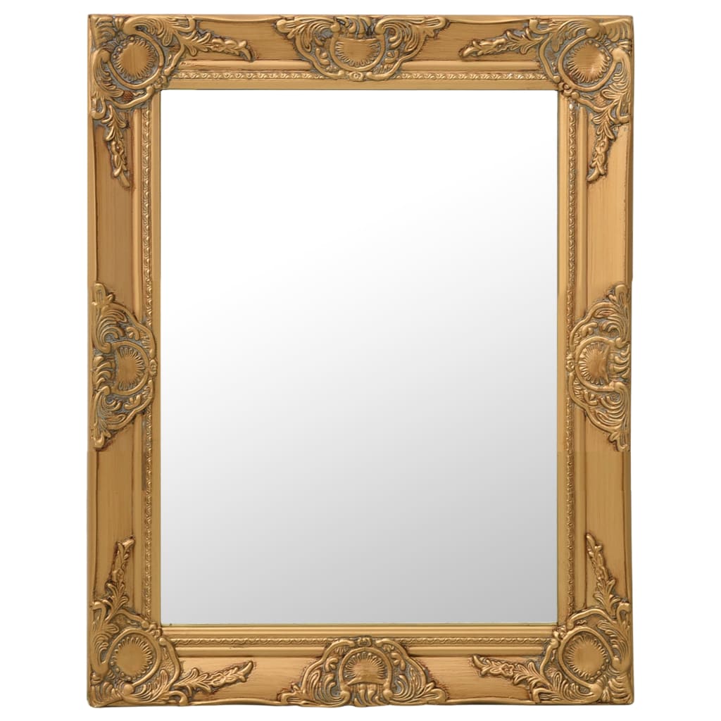 Wandspiegel Barok Stijl Kleurig 50 x 60 cm Goud
