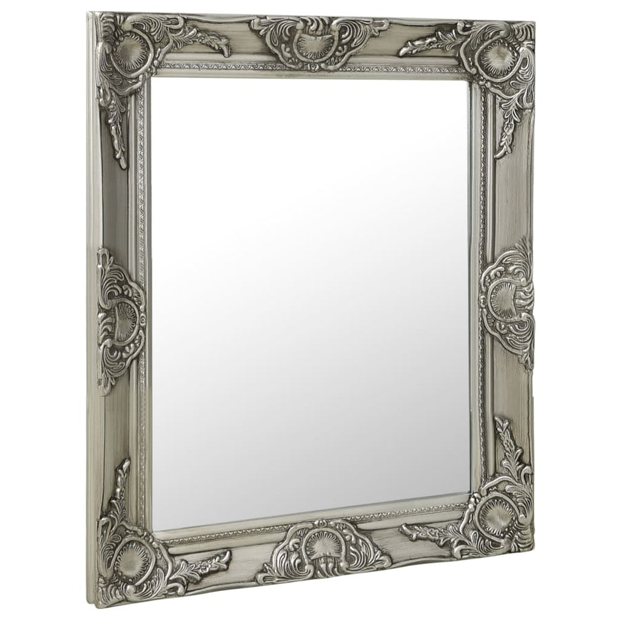 Wandspiegel Barok Stijl Kleurig 50 x 60 cm Zilver