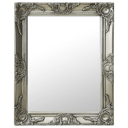 Wandspiegel Barok Stijl Kleurig 50 x 60 cm Zilver