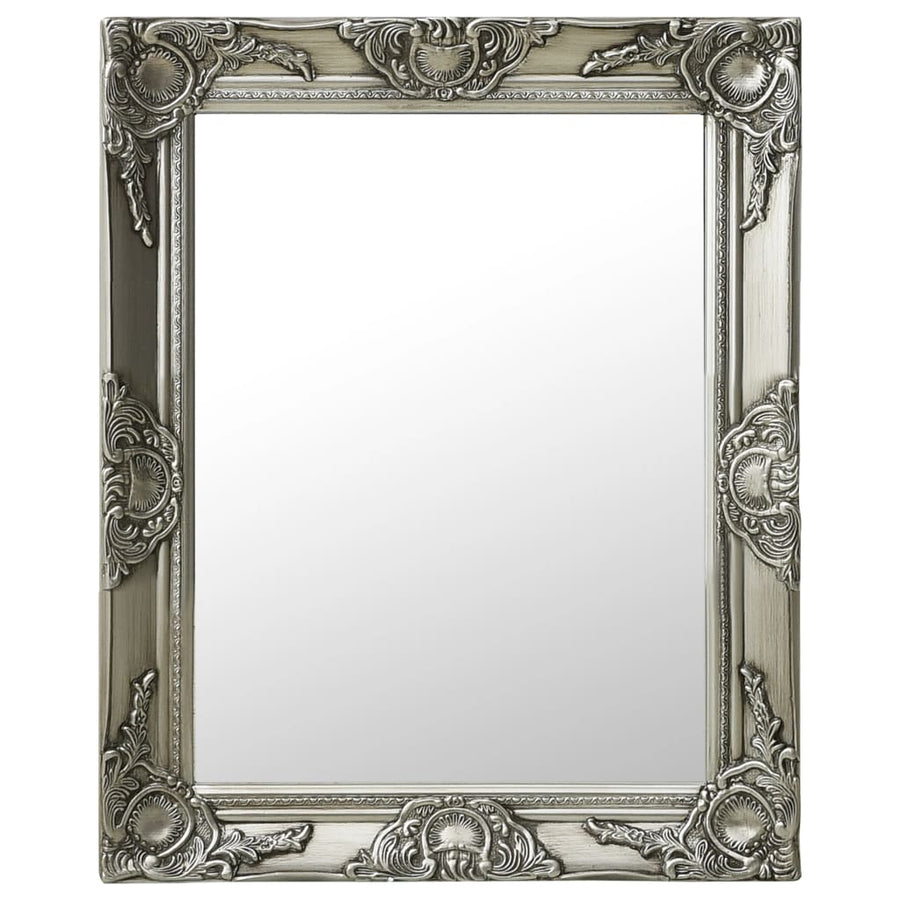 Wandspiegel Barok Stijl Kleurig 50 x 60 cm Zilver
