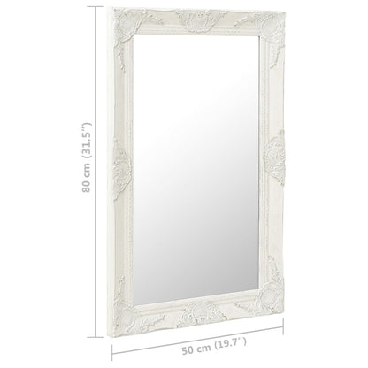 Wandspiegel Barok Stijl 50 x 80 cm Wit