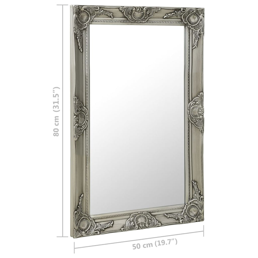 Wandspiegel Barok Stijl Kleurig 50 x 80 cm Zilver