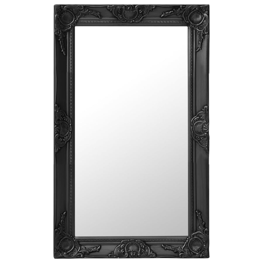 Wandspiegel Barok Stijl 50 x 80 cm Zwart