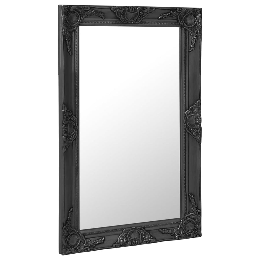 Wandspiegel Barok Stijl 50 x 80 cm Zwart