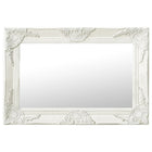 Wall mirror baroque style 60x40 cm white