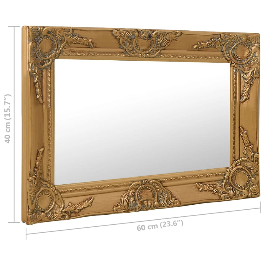 Wandspiegel Barok Stijl Kleurig 60 x 40 cm Goud