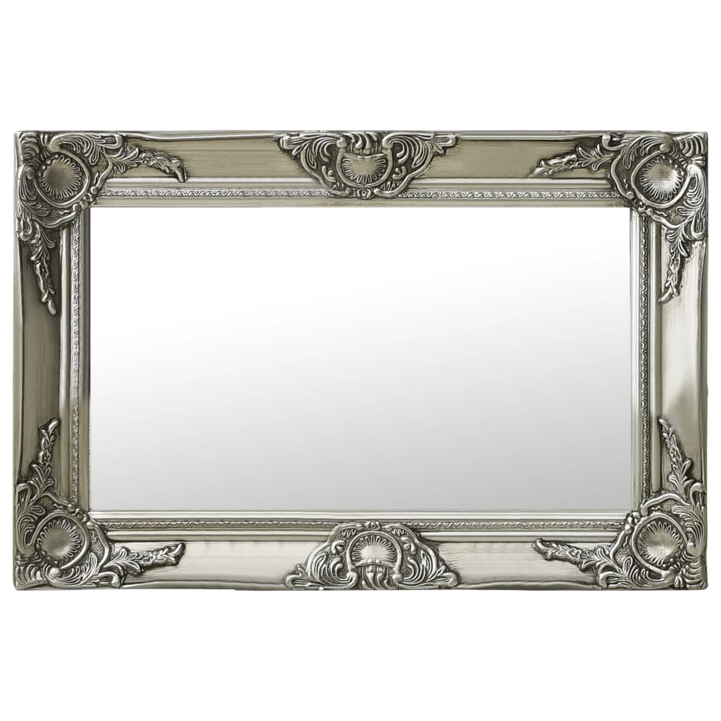 Wandspiegel Barok Stijl Kleurig 60 x 40 cm Zilver