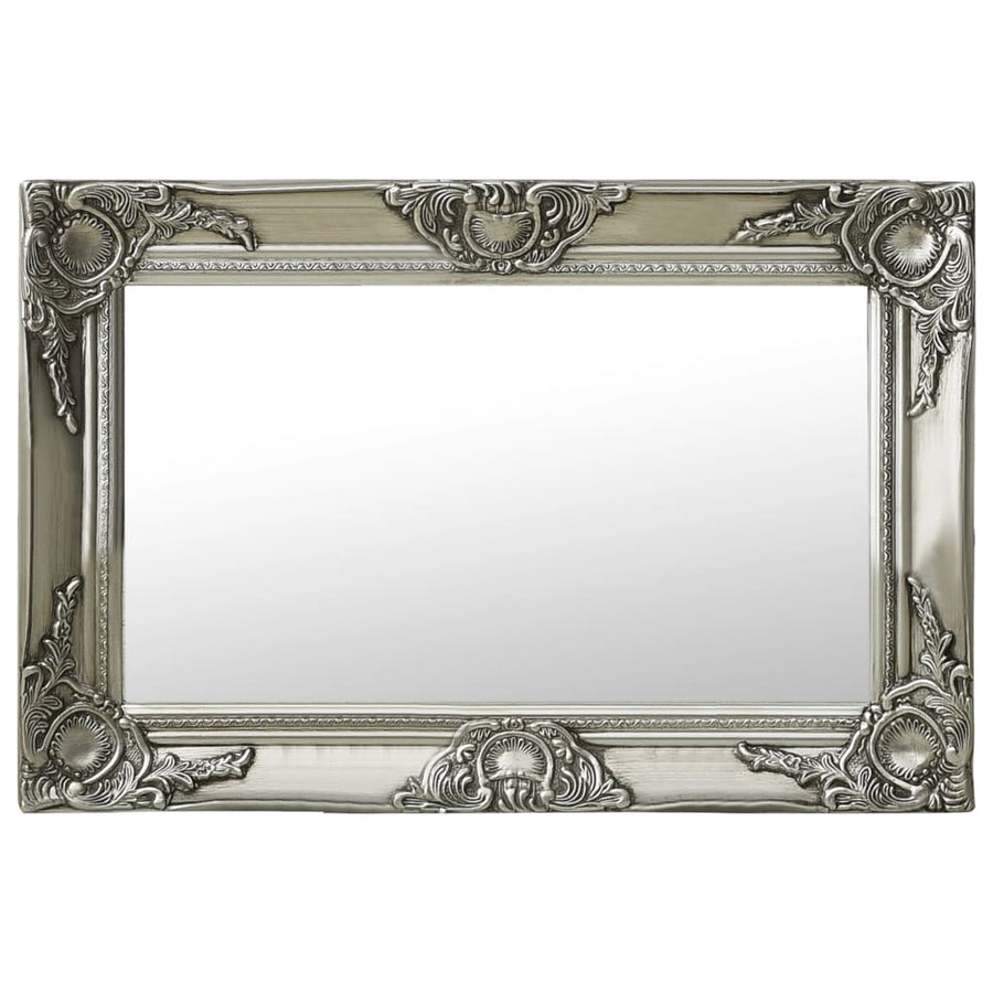 Wandspiegel Barok Stijl Kleurig 60 x 40 cm Zilver