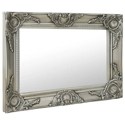 Wandspiegel Barok Stijl Kleurig 60 x 40 cm Zilver