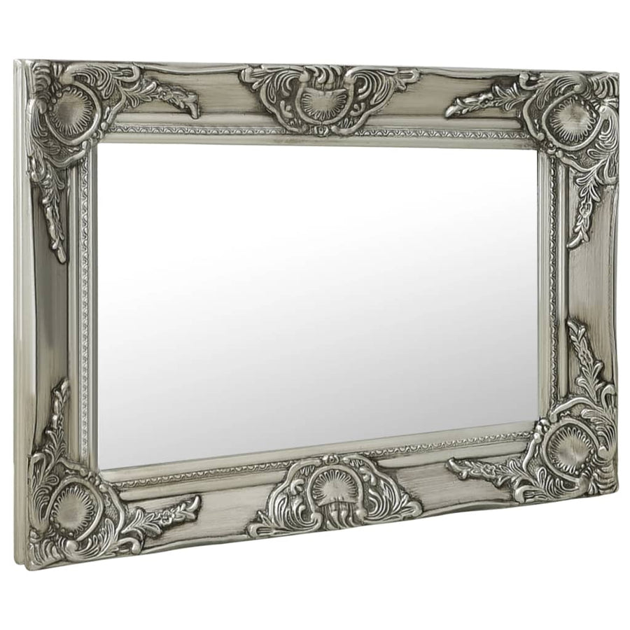 Wandspiegel Barok Stijl Kleurig 60 x 40 cm Zilver