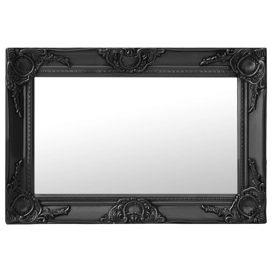 Wandspiegel Barok Stijl 60 x 40 cm Zwart