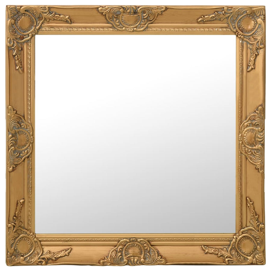 Wandspiegel Barok Stijl Kleurig 60 x 60 cm Goud