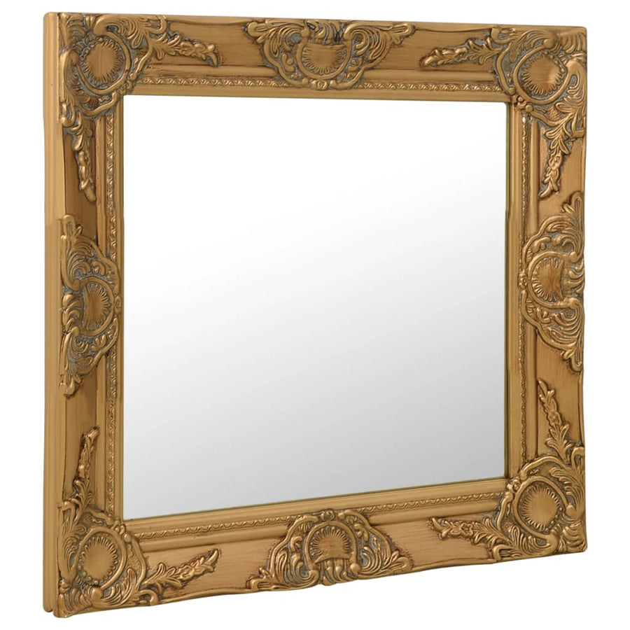 Wandspiegel Barok Stijl Kleurig 60 x 60 cm Goud
