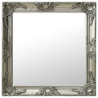 Wall mirror baroque style 60x60 cm silver
