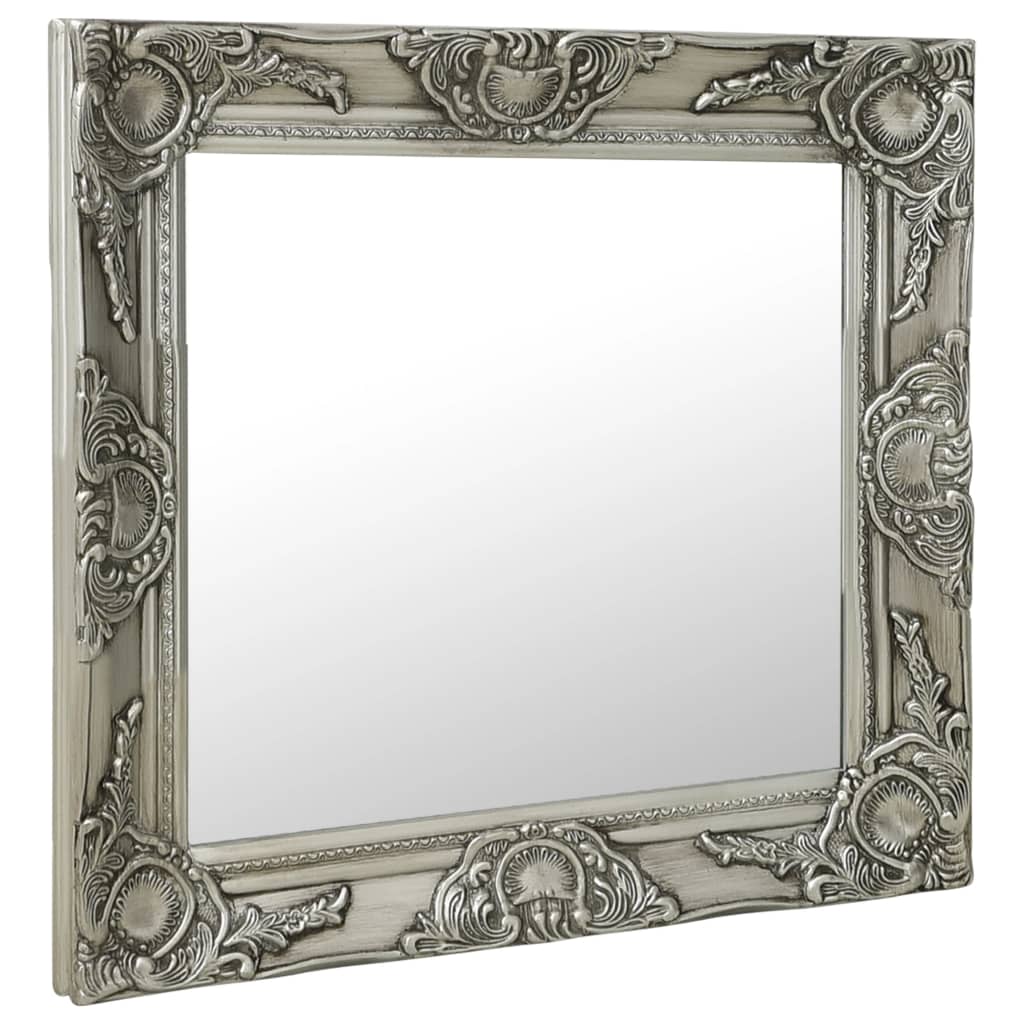 Wandspiegel Barok Stijl Kleurig 60 x 60 cm Zilver