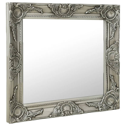 Wandspiegel Barok Stijl Kleurig 60 x 60 cm Zilver