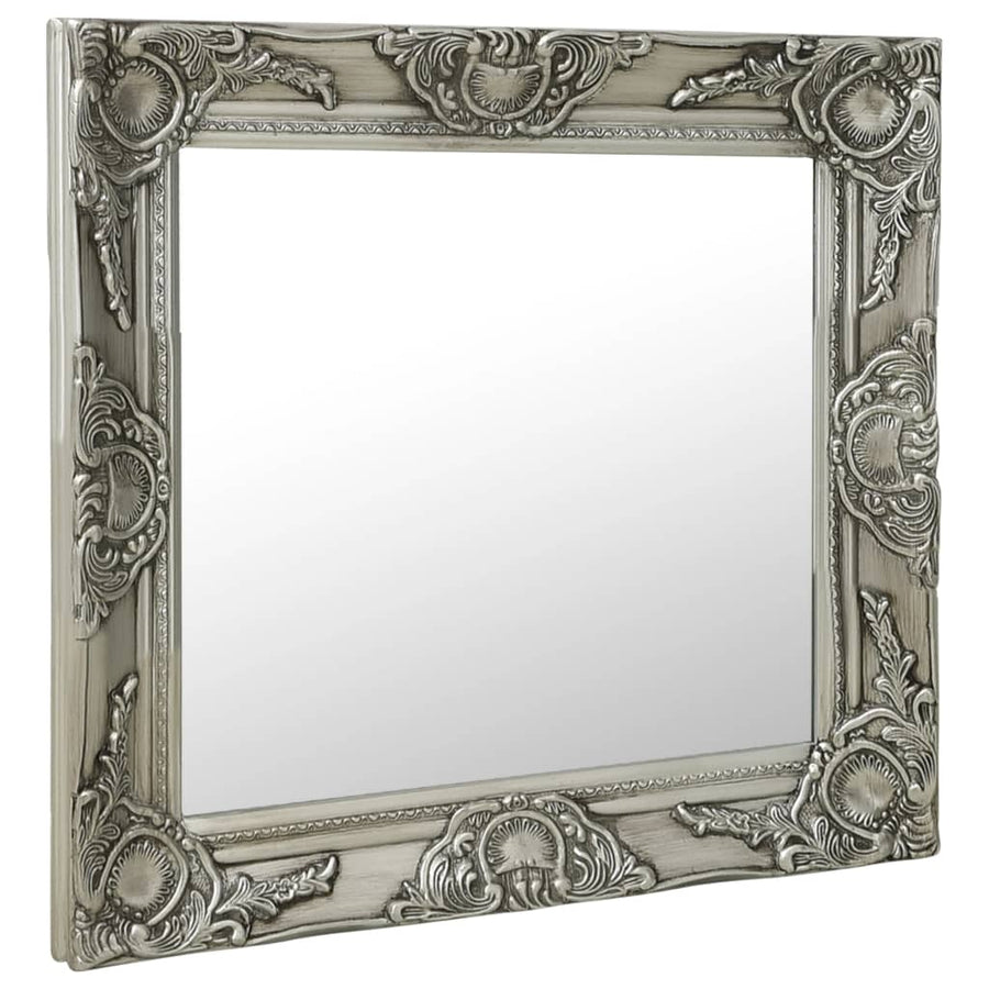 Wandspiegel Barok Stijl Kleurig 60 x 60 cm Zilver