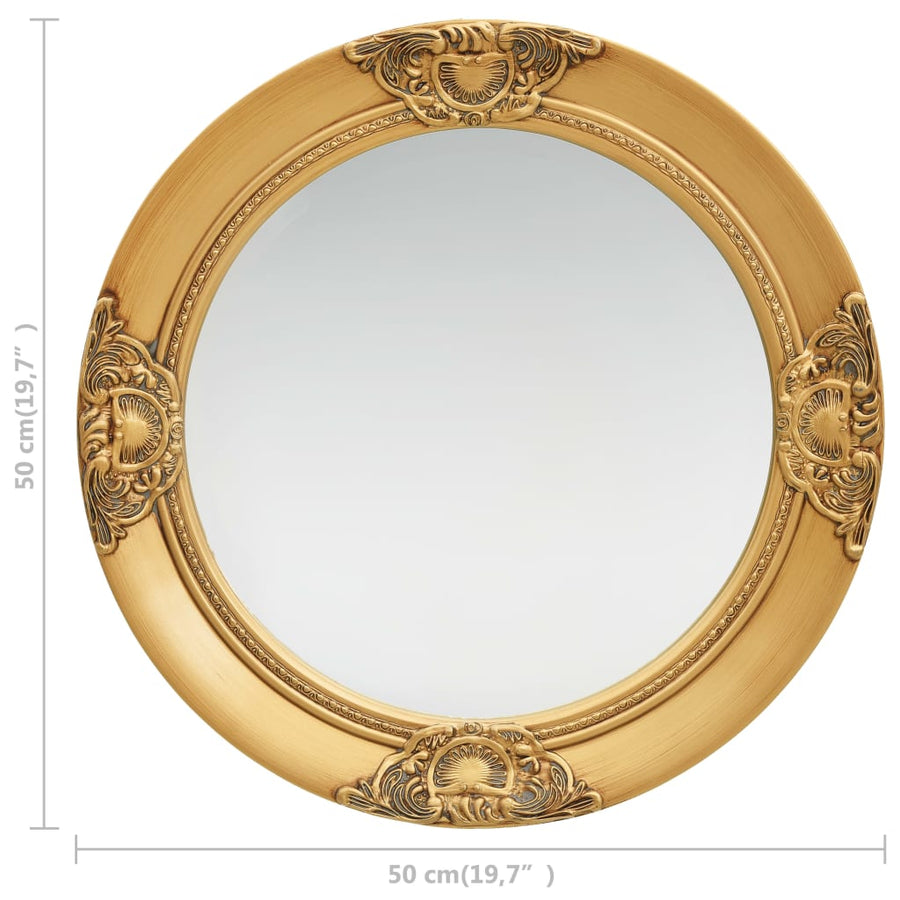 Wandspiegel Barok Stijl 50 Cm Kleurig Φ 50 cm Goud