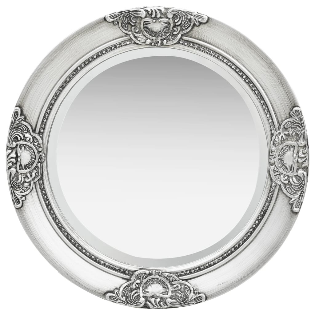 Wandspiegel Barok Stijl 50 Cm Kleurig Φ 50 cm Zilver