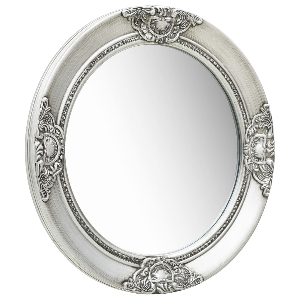 Wandspiegel Barok Stijl 50 Cm Kleurig Φ 50 cm Zilver