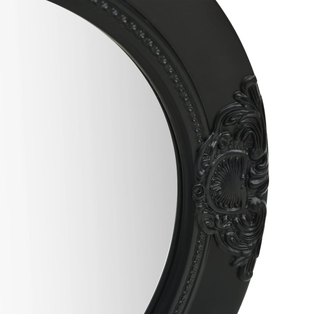 Wandspiegel Barok Stijl 50 Cm Φ 50 cm Zwart