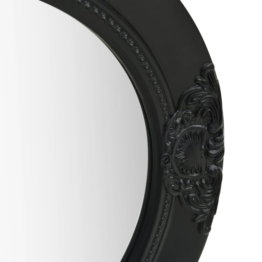 Wandspiegel Barok Stijl 50 Cm Φ 50 cm Zwart