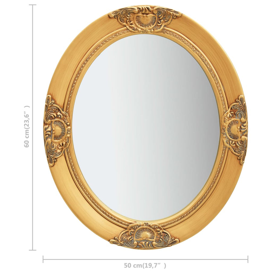 Wandspiegel Barok Stijl Kleurig 50 x 60 cm Goud