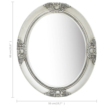 Wandspiegel Barok Stijl Kleurig 50 x 60 cm Zilver