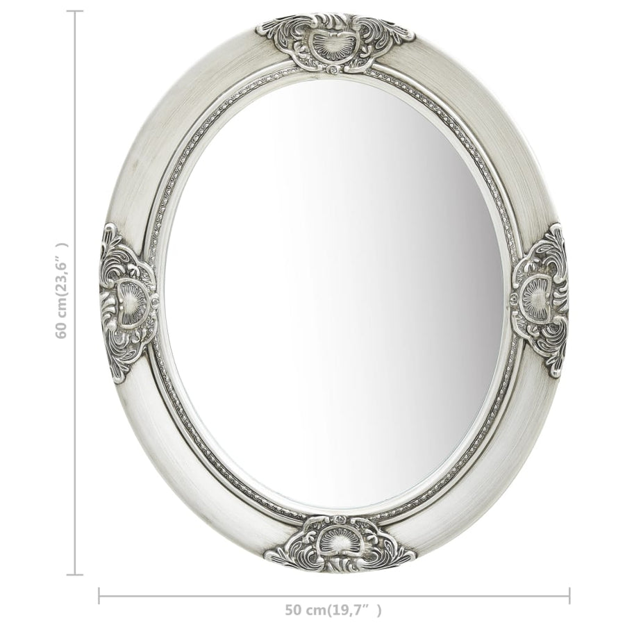 Wandspiegel Barok Stijl Kleurig 50 x 60 cm Zilver