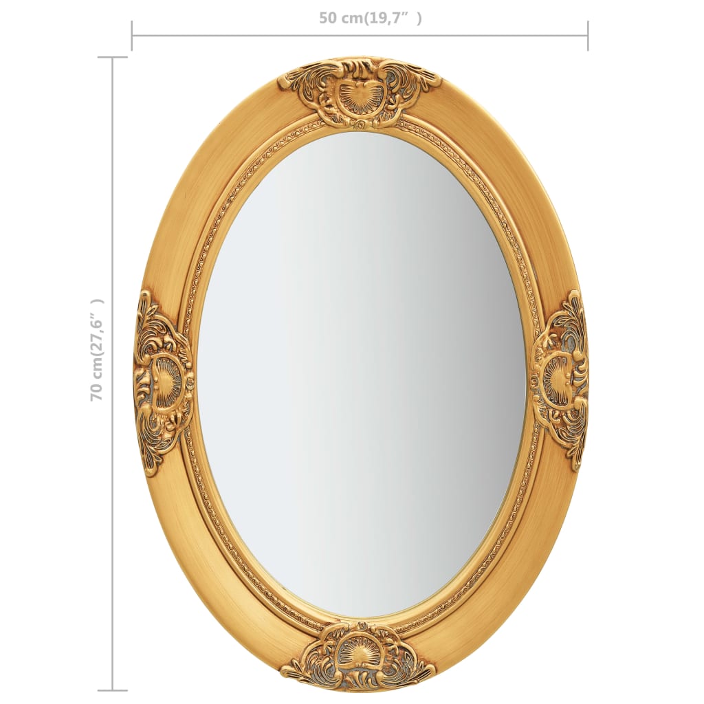 Wandspiegel Barok Stijl Kleurig 50 x 70 cm Goud