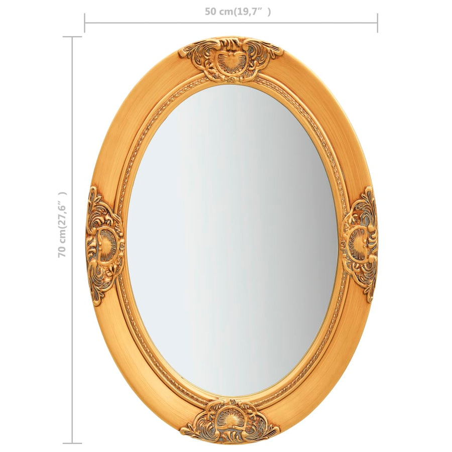 Wandspiegel Barok Stijl Kleurig 50 x 70 cm Goud