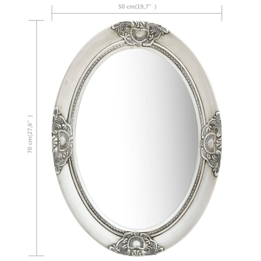Wandspiegel Barok Stijl Kleurig 50 x 70 cm Zilver