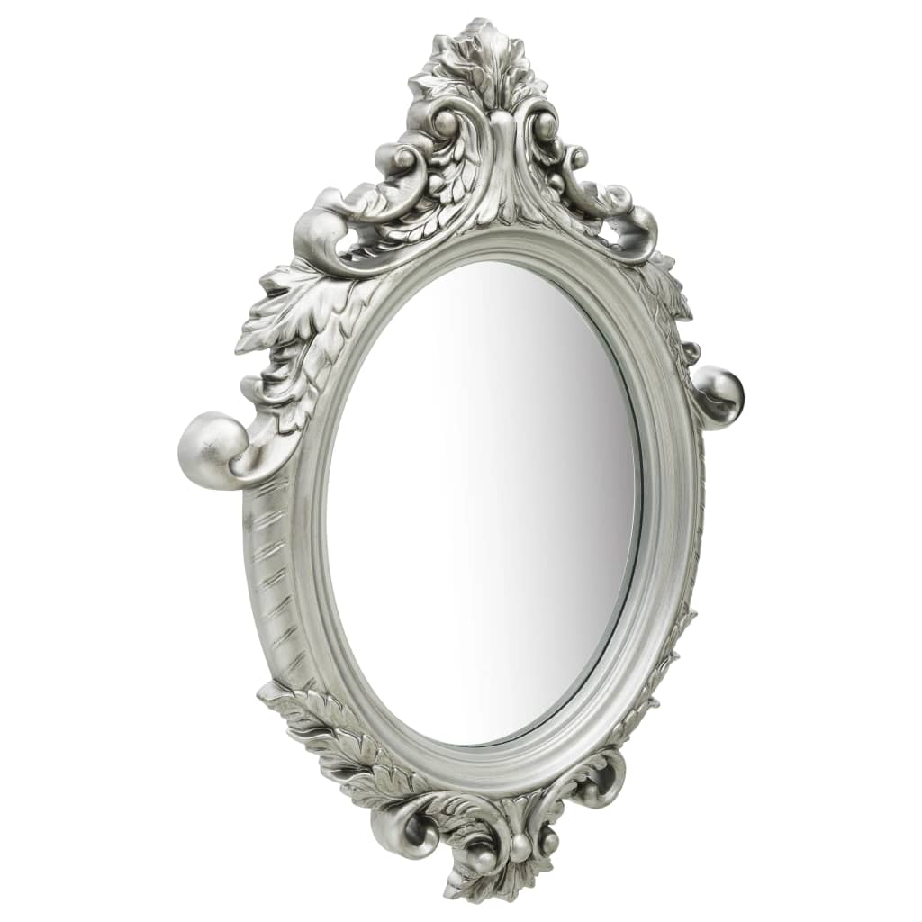 Wandspiegel Kasteel Stijl 56X76 Cm Kleurig Zilver