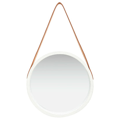 Wandspiegel Met Band 40 Cm Ø 40 cm Wit