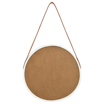 Wandspiegel Met Band 40 Cm Ø 40 cm Wit