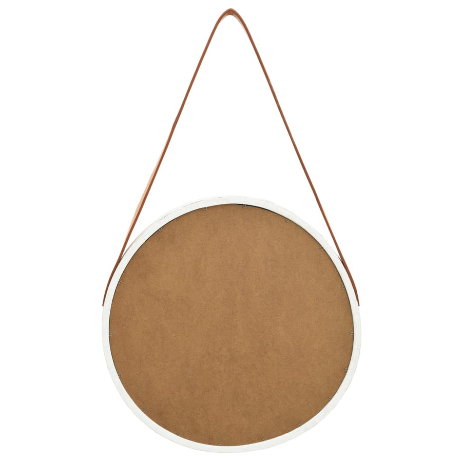 Wandspiegel Met Band 40 Cm Ø 40 cm Wit