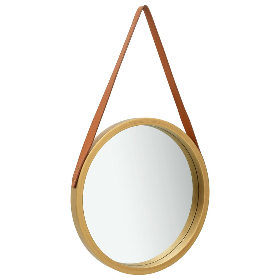 Wandspiegel Met Band 40 Cm Kleurig Ø 40 cm Goud