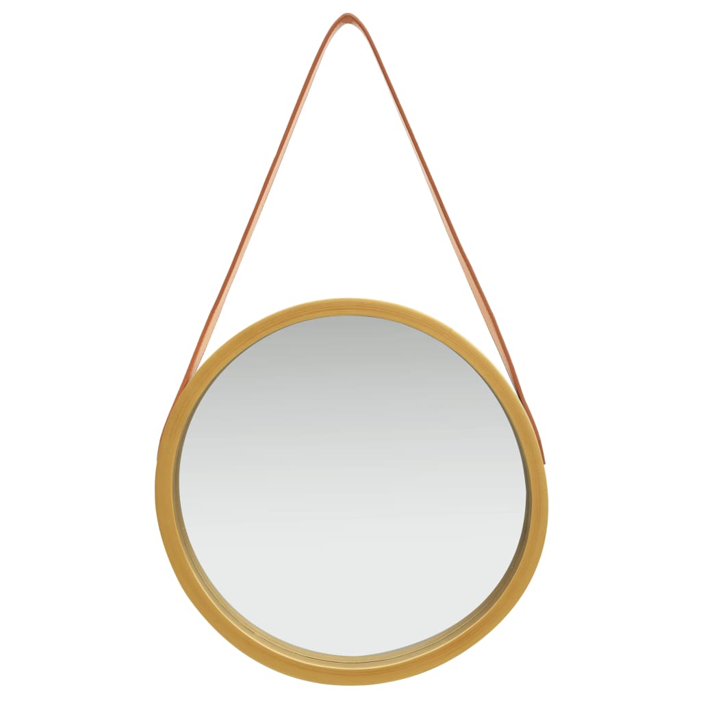 Wandspiegel Met Band 40 Cm Kleurig Ø 40 cm Goud