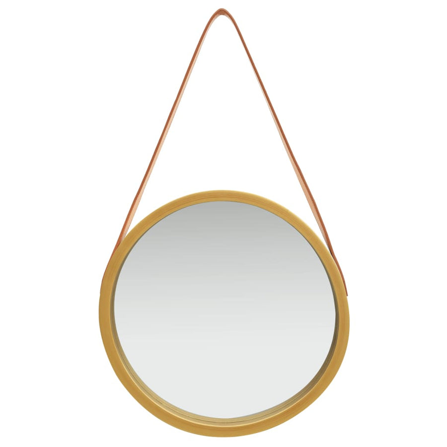 Wandspiegel Met Band 40 Cm Kleurig Ø 40 cm Goud