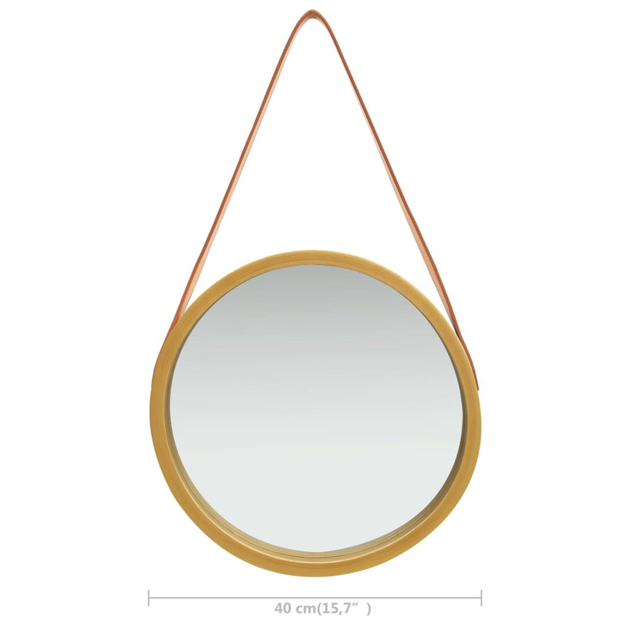 Wandspiegel Met Band 40 Cm Kleurig Ø 40 cm Goud