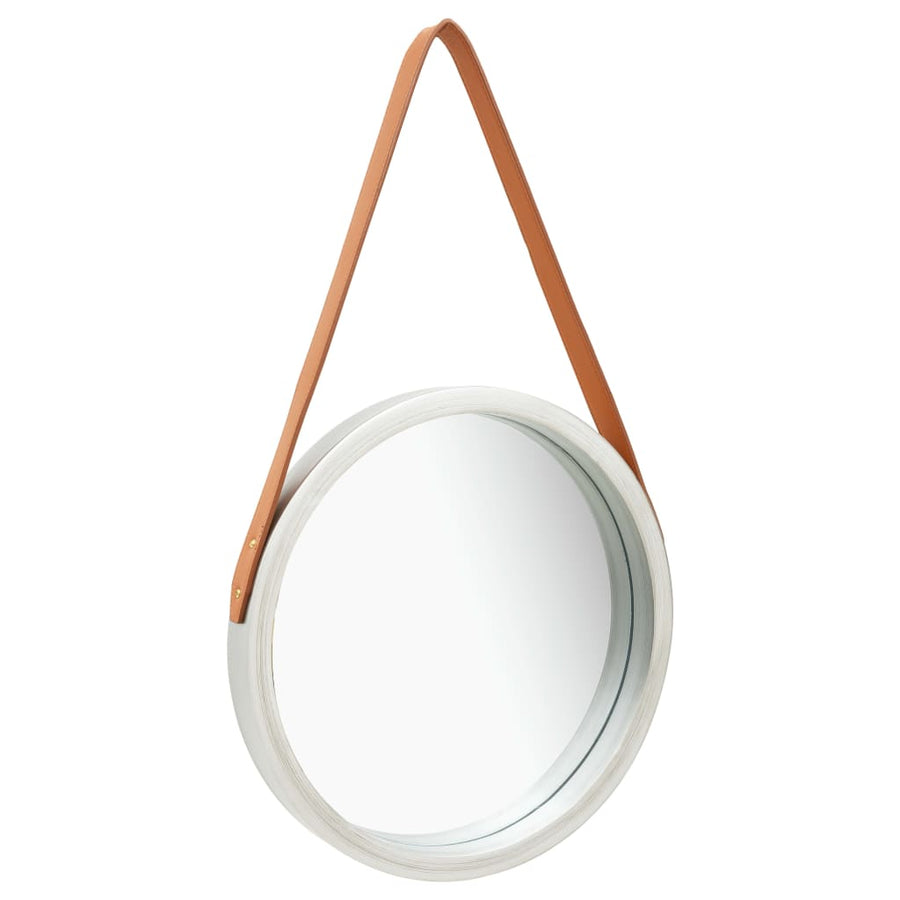 Wandspiegel Met Band 40 Cm Kleurig Ø 40 cm Zilver