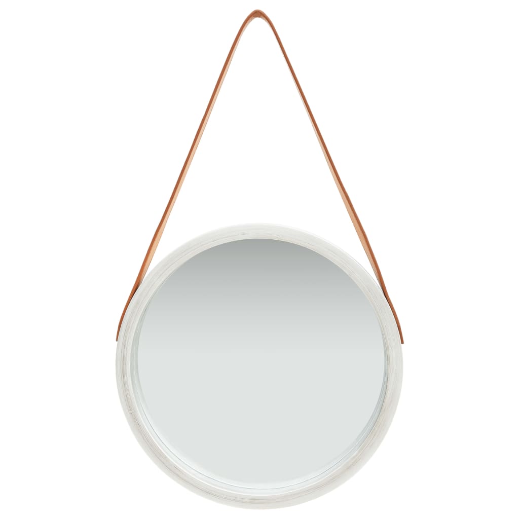 Wandspiegel Met Band 40 Cm Kleurig Ø 40 cm Zilver